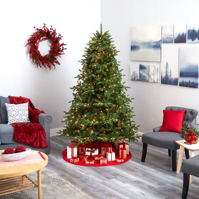 7’ Pre-Lit South Carolina Spruce Artificial Christmas Tree, Clear LED Lights - 7 Foot