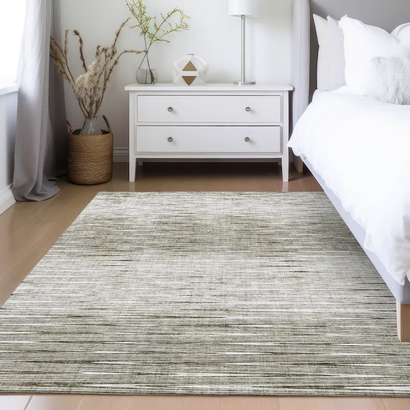 Machine Washable Indoor/ Outdoor Chantille Ombre Stripes Rug