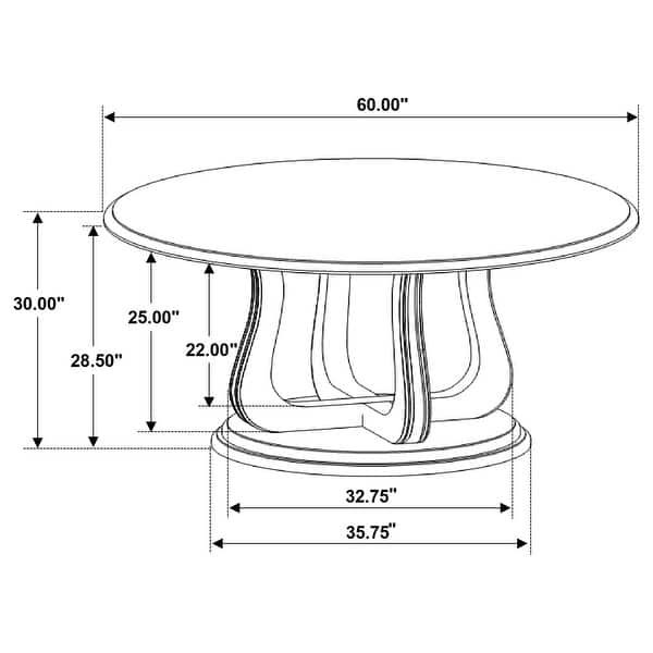Trofello Round 60-inch Pedestal Dining Table White Washed
