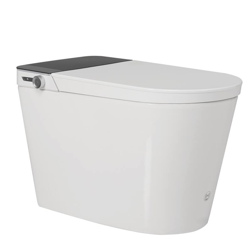 Tankless Smart Multifunctional Toilet with Built-In Bidet by Harper&Bright Designs - White&Gray
