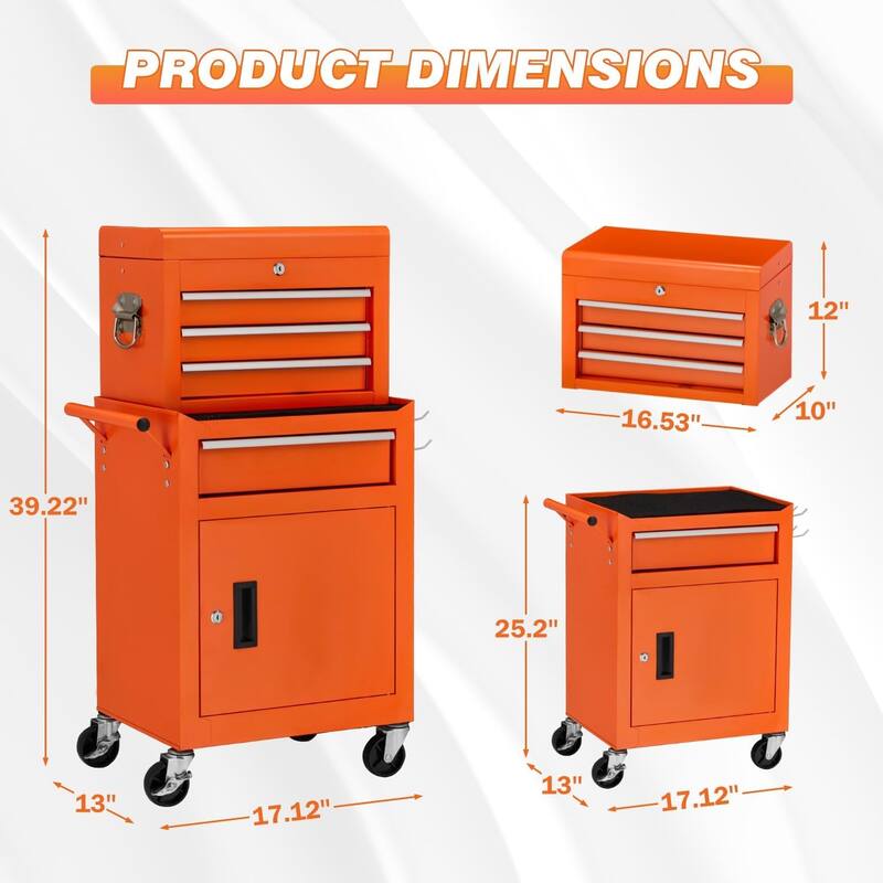 AECOJOY Tool Chests & Cabinets Detachable Metal w/ Wheels