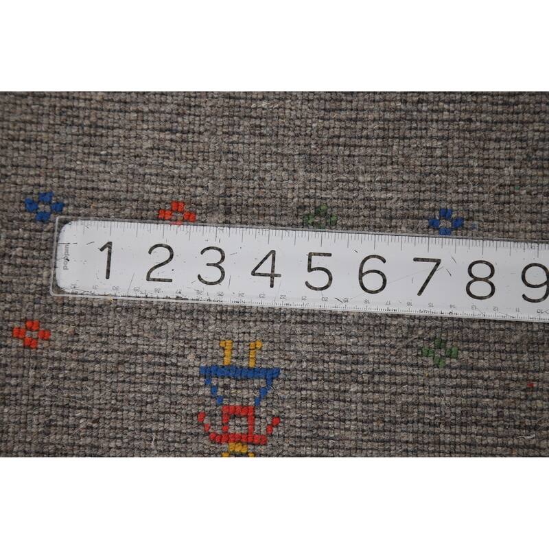 Gray Tribal Gabbeh Oriental Area Rug Handmade Wool Carpet - 8'1" x 9'8"