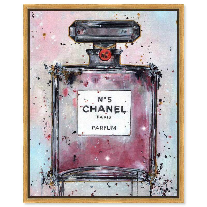 Doll Memories - Abstract Perfume Canvas by Art Remedy - Gold - 24" x 30"