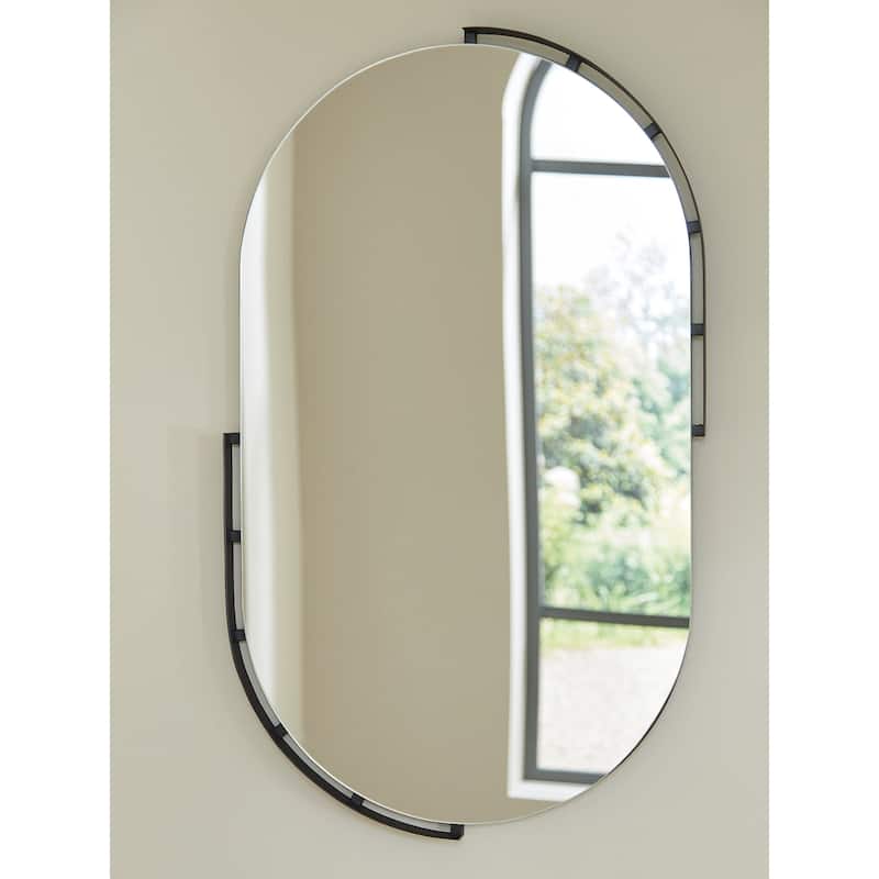 Signature Design by Ashley Valkings Black Accent Mirror (Set of 2) - 24" W x 1.5" D x 40" H