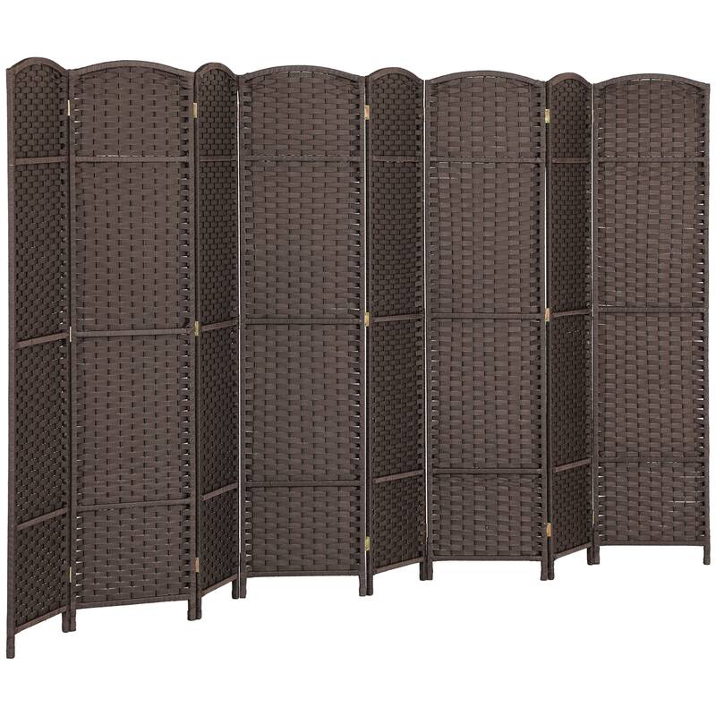 HOMCOM Room Divider, 8 Panel Folding Privacy Screen, 5.6' Tall Freestanding Wall Partition