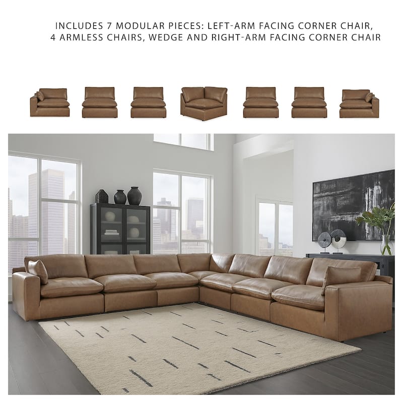 Signature Design by Ashley Emilia Medium Brown 7-Piece Sectional - 170"W x 170"D x 36"H