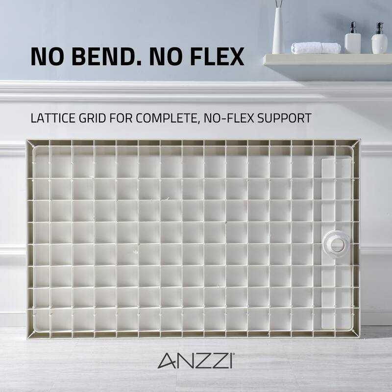 Alexander 60 in. L x 30 in. W Alcove Shower Pan Base with Right Drain in Glossy White Marine Acrylic