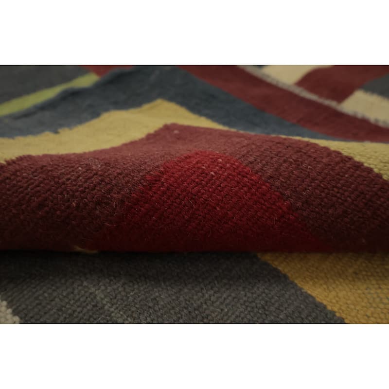 Hand Woven Oriental 100% Wool Carpet Southwestern Modern Multi-Colored Kilim Area Rug - 13' 0'' X 9' 6''