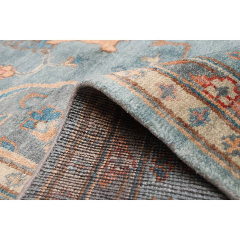 ECARPETGALLERY Hand-knotted Modern Oushak Blue Wool Rug - 9'9 x 14'0