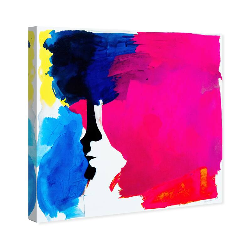 Wynwood Studio Abstract Neon Color Splash Pink and Hot Pink Modern & Contemporary Wall Art Canvas Print