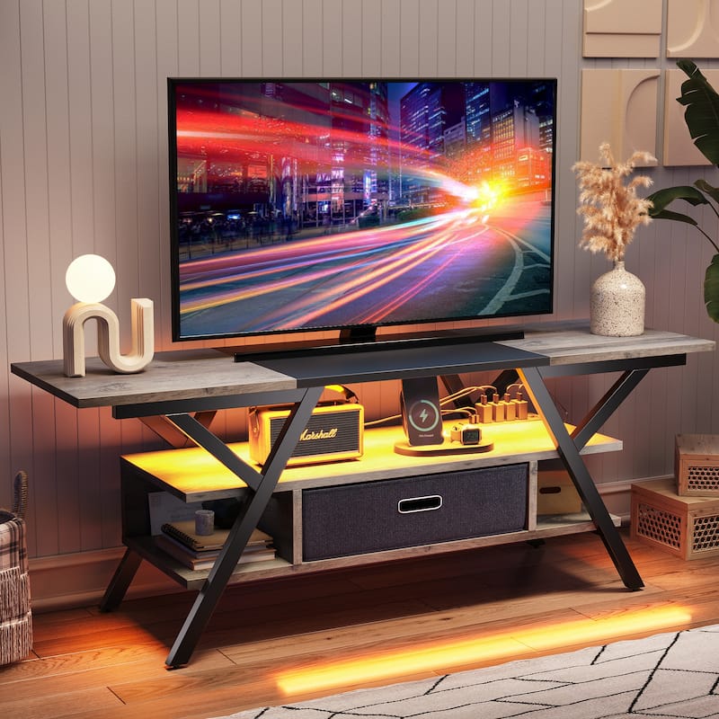 55 inch LED TV Stand for TVs up to 65 inch Media Console Entertainment Center with Drawer