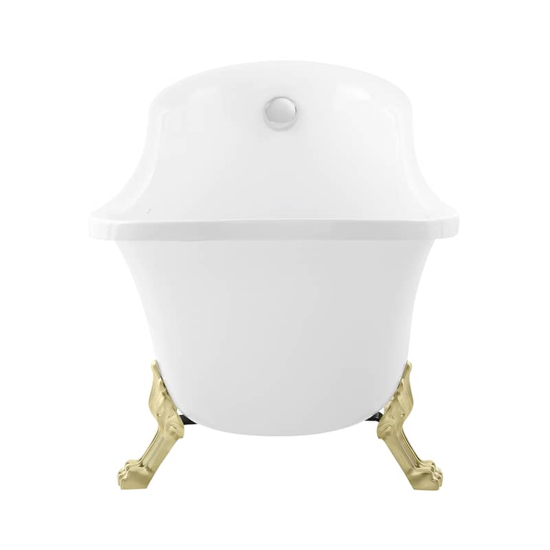 Caché Single Slipper, Clawfoot Soaking Acrylic Bathtub