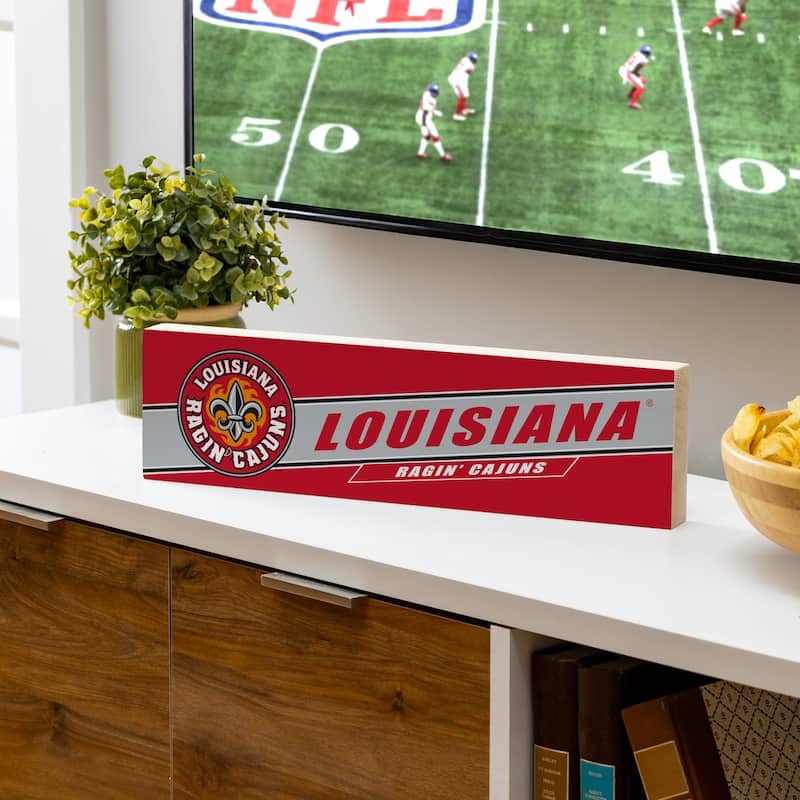 University of Louisiana at Lafayette Wooden Tabletop Mantel Shelf Sign - 5" x 18"