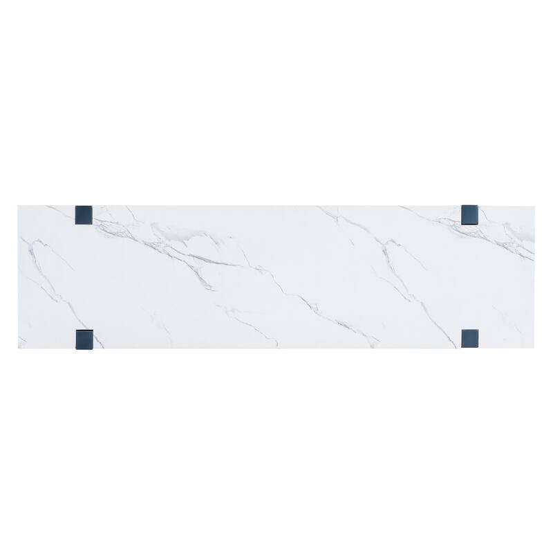 Elegant Console Table with Marble-Effect Top and Versatile Storage Solutions for Entryway and Living Room