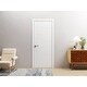 preview thumbnail 2 of 23, Interior Solid French Door / Mela 0755 Painted White / Single Regular Panel Frame Handle / Bathroom Bedroom Modern Doors