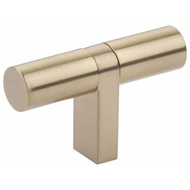 Emtek 86656.RCB.SM Smooth 2-1/4" Bar Cabinet Knob with Rectangular Bar - Satin Brass / Satin Brass Stem