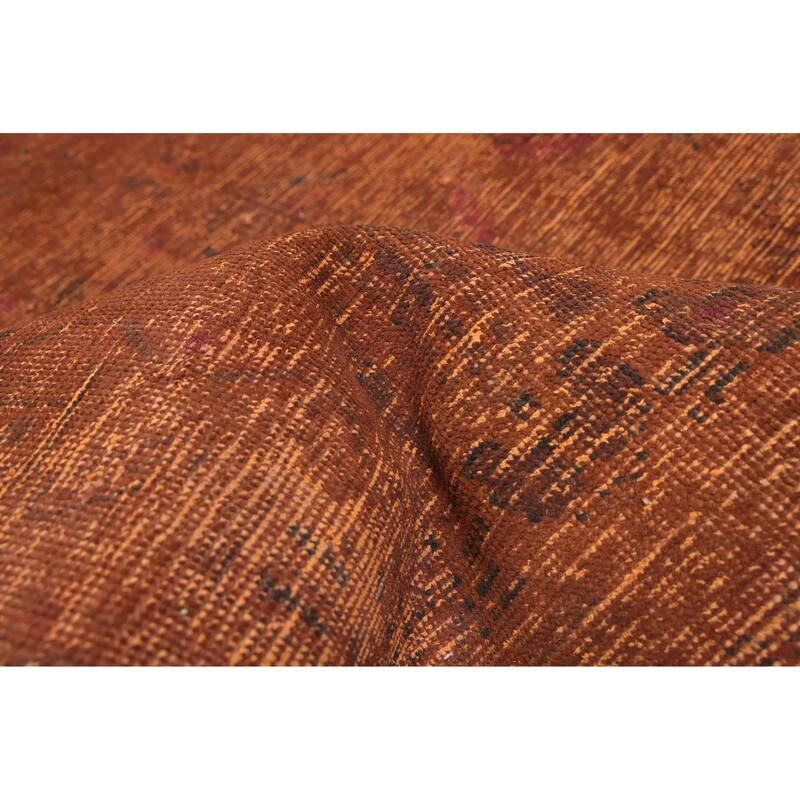 ECARPETGALLERY Hand-knotted Color Transition Burnt Orange Wool Rug - 4'9 x 8'6