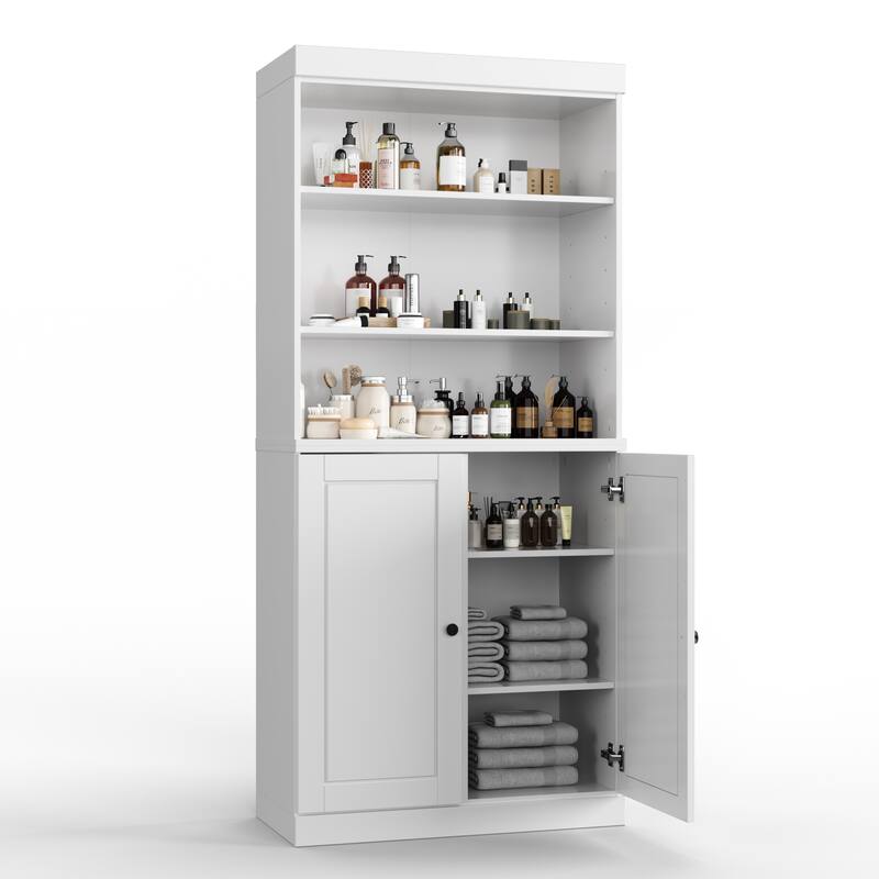 100% Solid Wood 32" Bathroom Cabinet with Optional Doors by Palace Imports