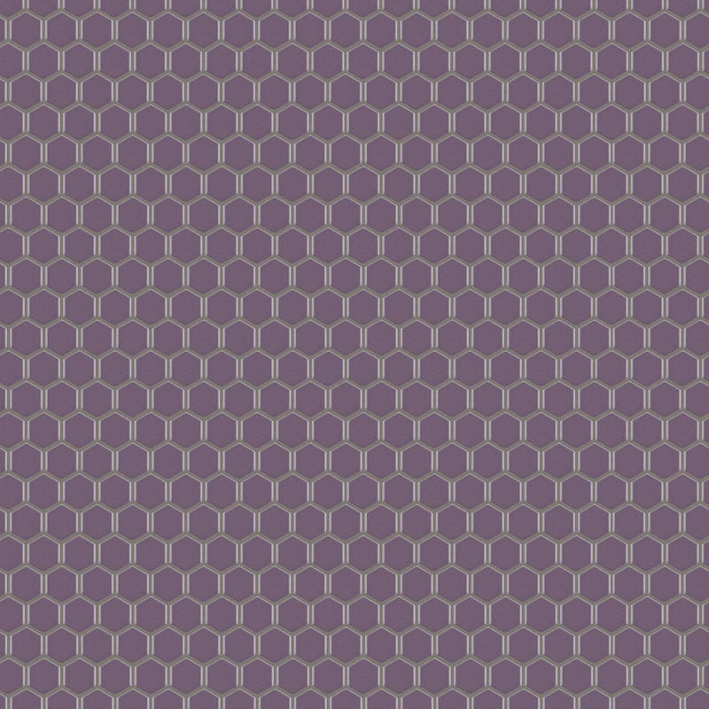 Merola Tile Metro 1" Hex Glossy Purple 10-1/4" x 11-7/8" Porcelain Mosaic Floor and Wall Tile