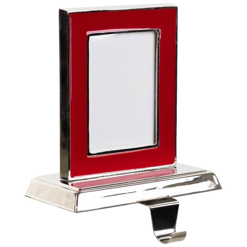 Photo Frame Christmas Stocking Holder - 5.25" - Silver and Red