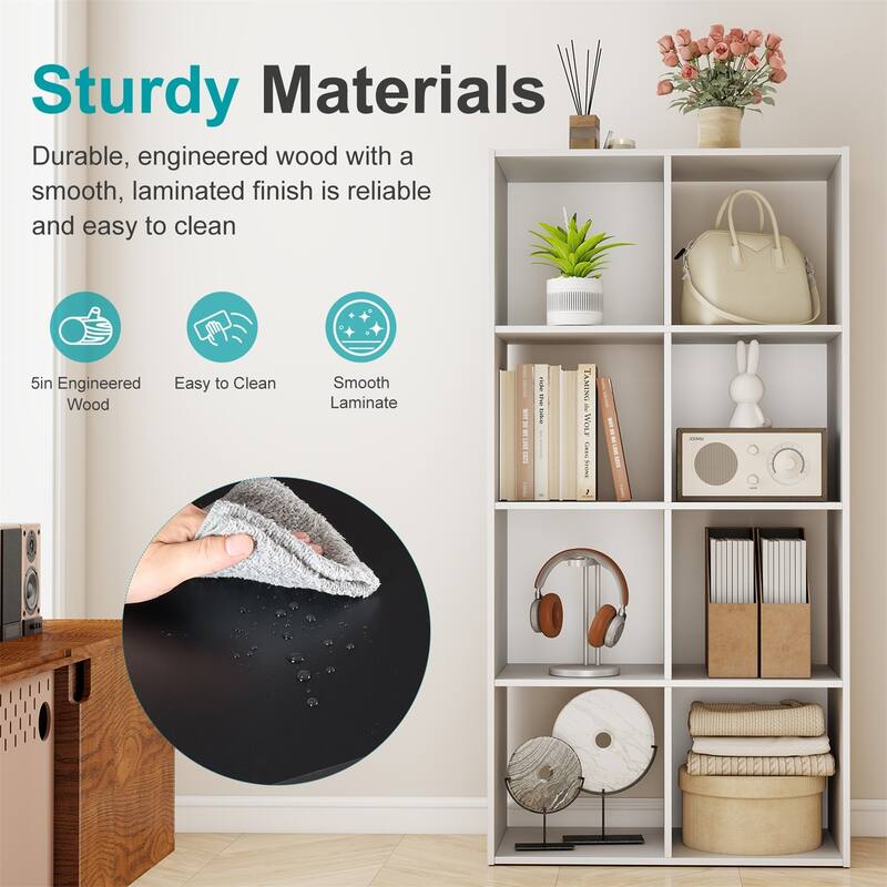 Cube Storage Organizer Shelf with Freestanding Bookshelf.