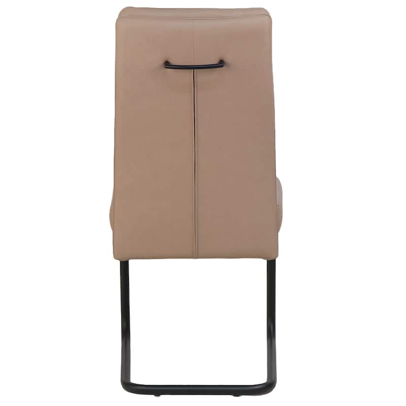 Modern Faux Leather and Metal Dining Chair, Set of 2