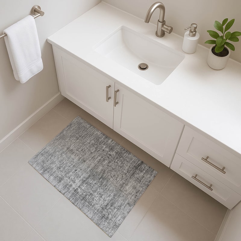 Premium Washable Super Soft Vintage Traditional Mayfield Rug - Gray - 1'8" x 2'6"