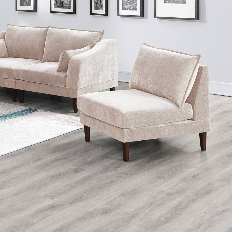 6pcs Modular Sofa Set, Blush Pink, 93x33x31 inches, 200 pounds