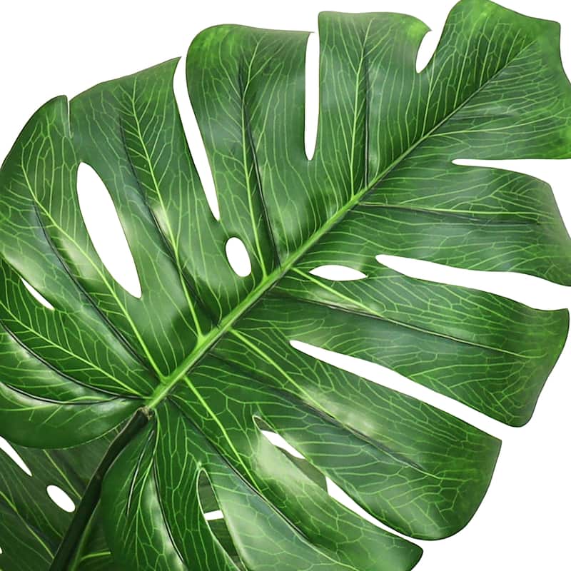 Artificial Split Leaf Philodendron Monstera Plant in Black Pot