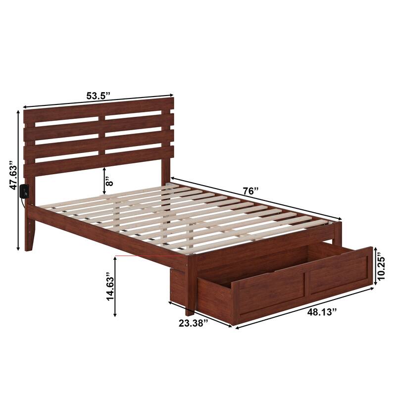 Oxford Platform Bed with Foot Drawer