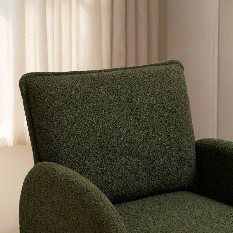 Modern Sherpa Upholstered Accent Chair, Comfortable Living Room Armchair