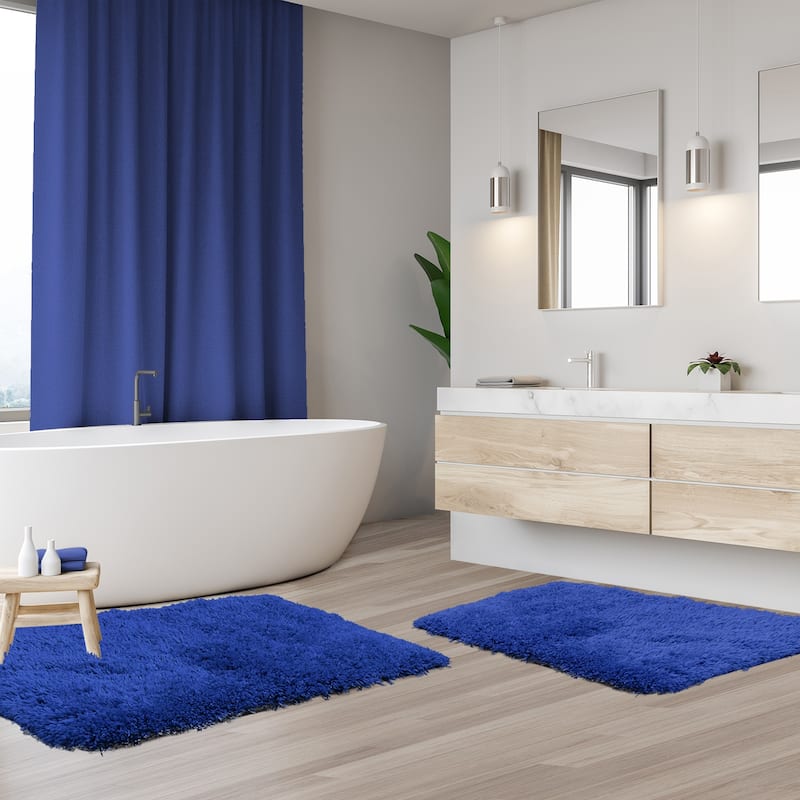 Porch & Den Lorena Shaggy/ Non-slip Rubber Backed Bath Rug Set