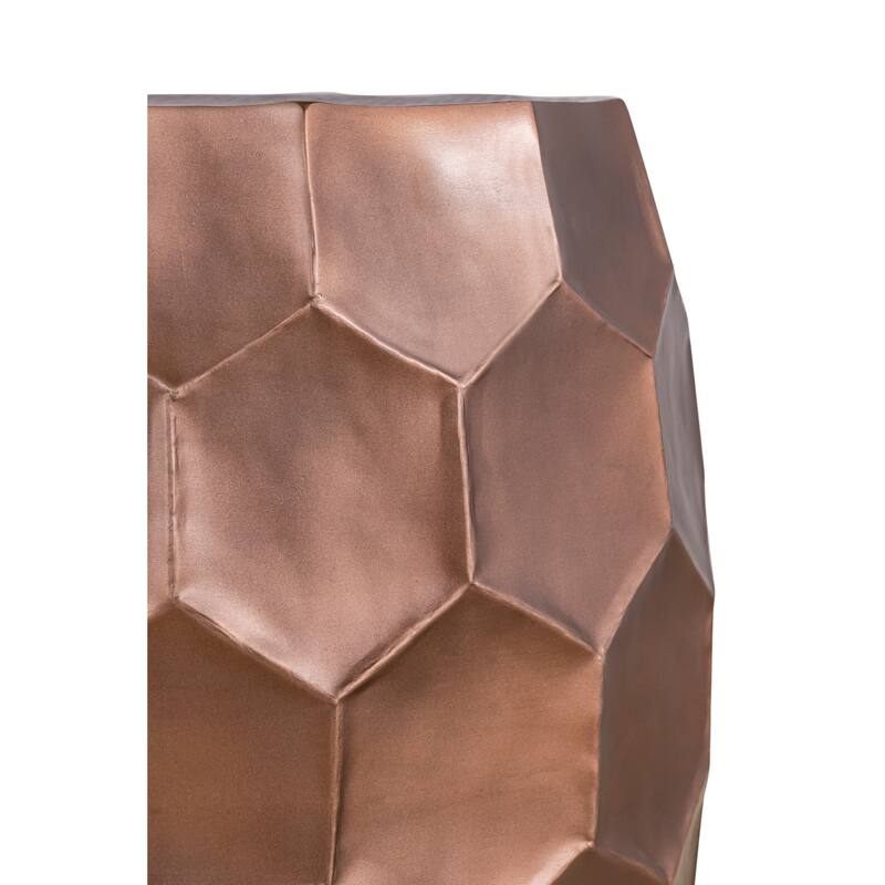 Modern Contemporary Aluminum material End Table, Side Table with Glossy Diamond-Patterned Base