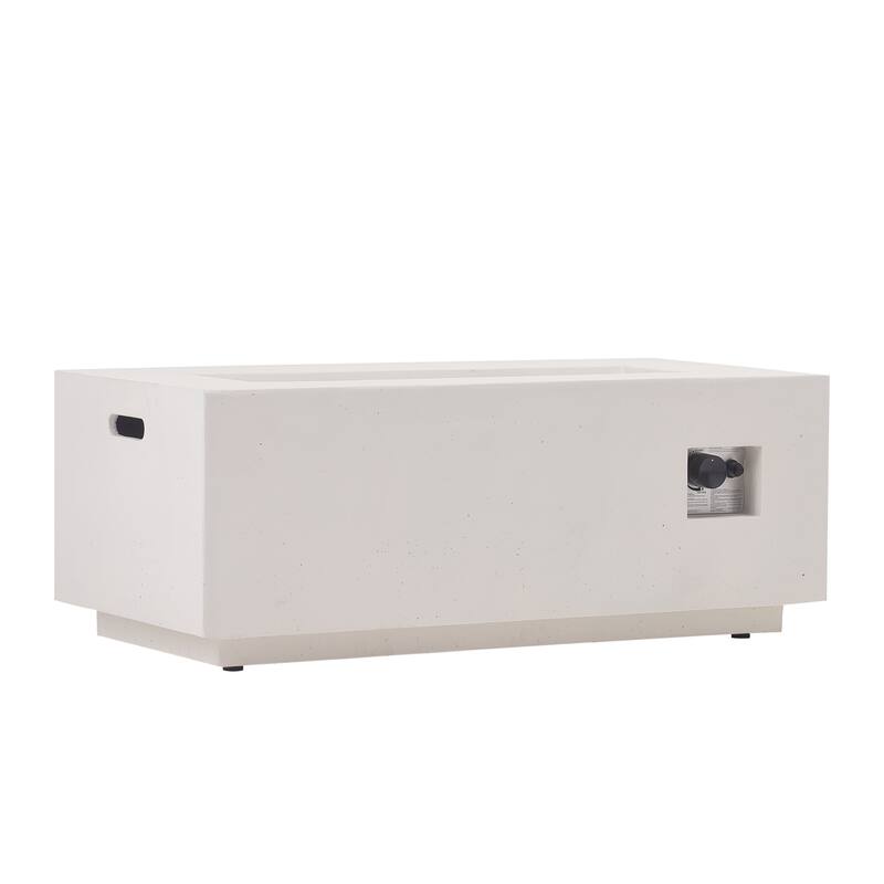 Aidan Outdoor 40,000 BTU Lightweight Concrete Rectangular Fire Pit (No Tank Holder) by Christopher Knight Home