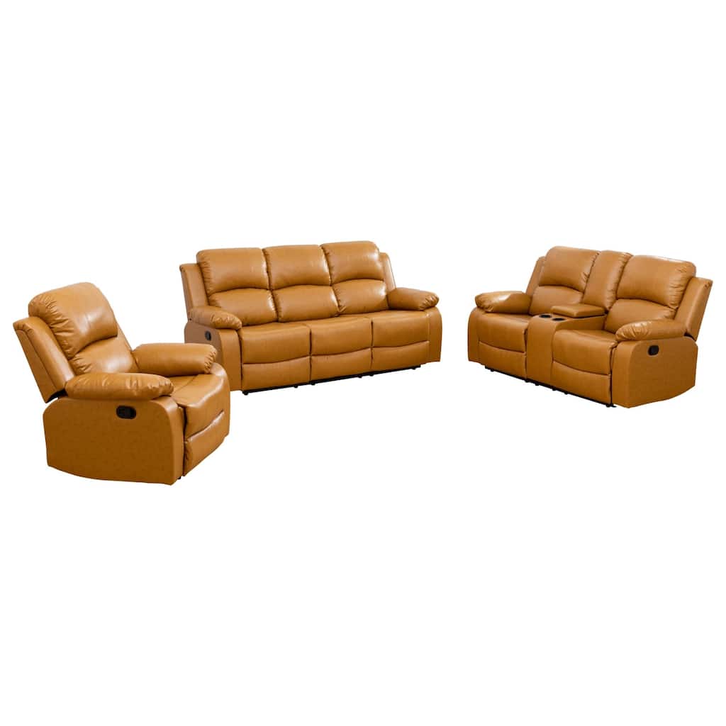 Semi PU And PVC 3-Piece Couch Living Room Sofa Set