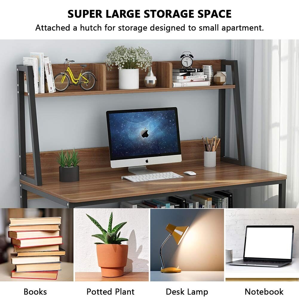 Tribesigns Computer Desk With Hutch And Bookshelf 47 Home Office
