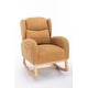 preview thumbnail 15 of 98, Teddy Fabric Upholstered Rocking Armchair with Solid Wood Frame & Legs, Cozy Ergonomic Lounge Chair with Soft Cushioning