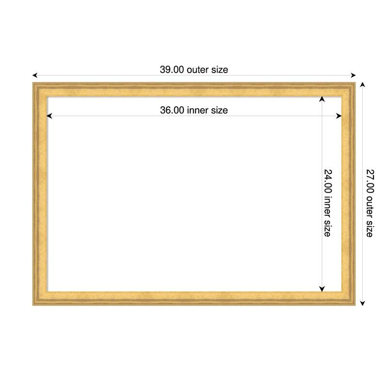 Owen Gold Framed Dry Erase Magnetic Board - 39 x 27 in