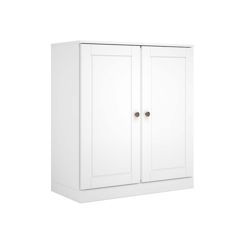 Palace Imports 100% Solid Wood TV Stand with Solid Doors for TVs up to 32"