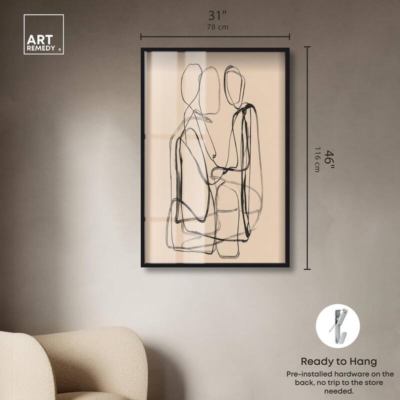 Embrace of Lines III Shadowbox by Art Remedy