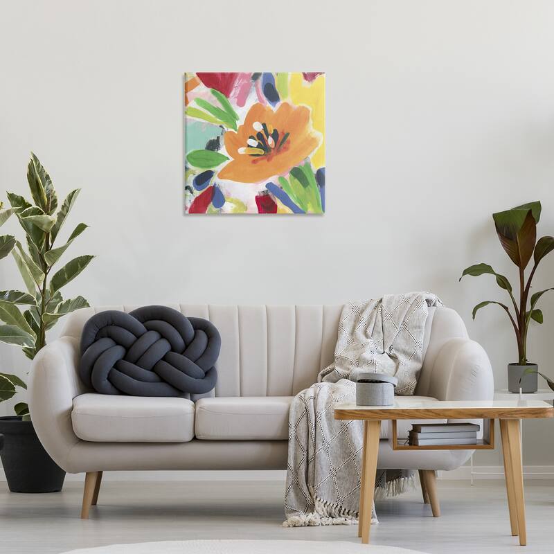 Stupell Vivid Orange Flower Impressions Canvas Wall Art Design By June Erica Vess