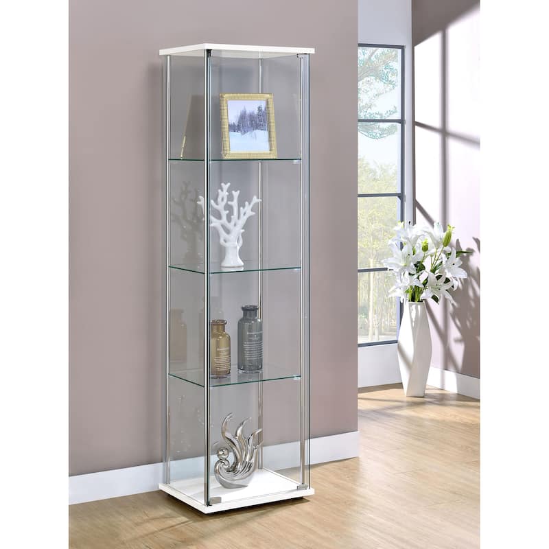 Bellatrix 4-shelf Clear Glass Curio Cabinet