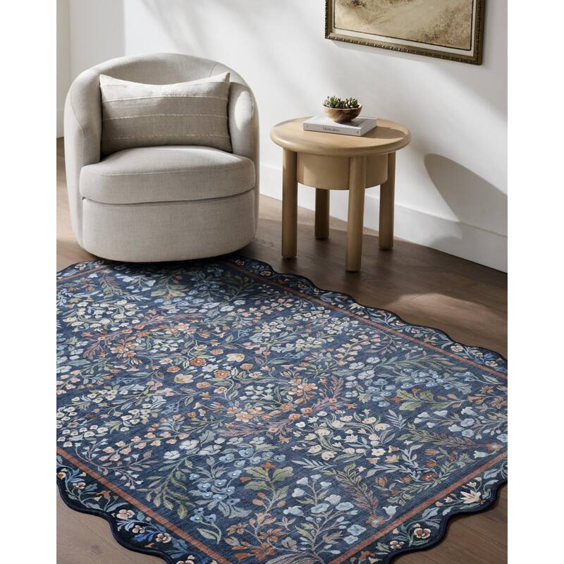 Livabliss Lavable Modern & Contemporary Area Rug - Navy - 5'3" x 7'7"