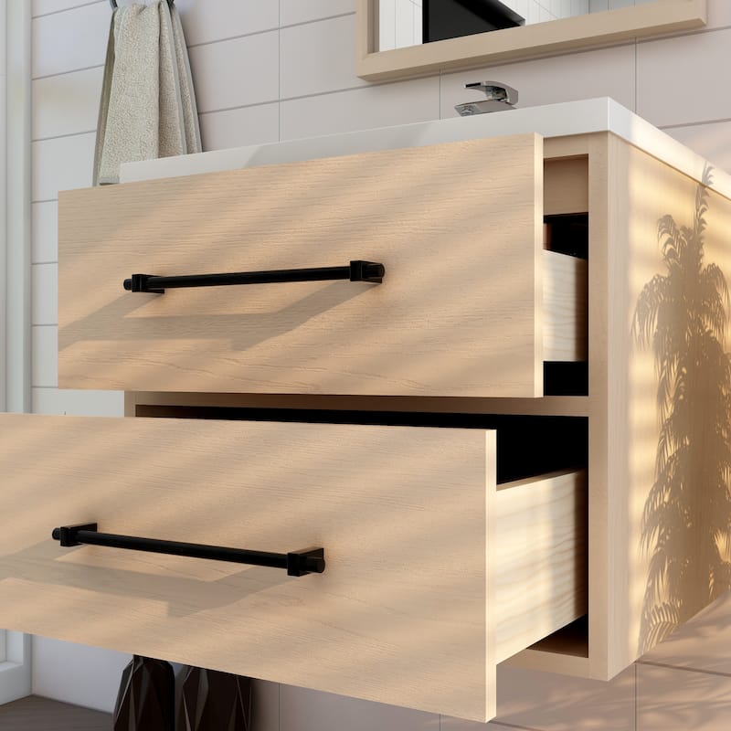 Victoria 24'' Wall-mounted Vanity with Reinforced Acrylic Sink - 23.5
