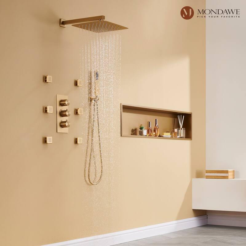 3 Functions Wall Mount Thermostatic Shower Faucet