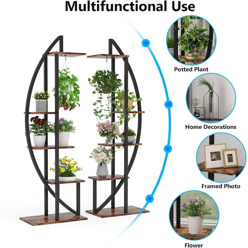 Plant Stand, Tall Wood Plant Shelf Holders,