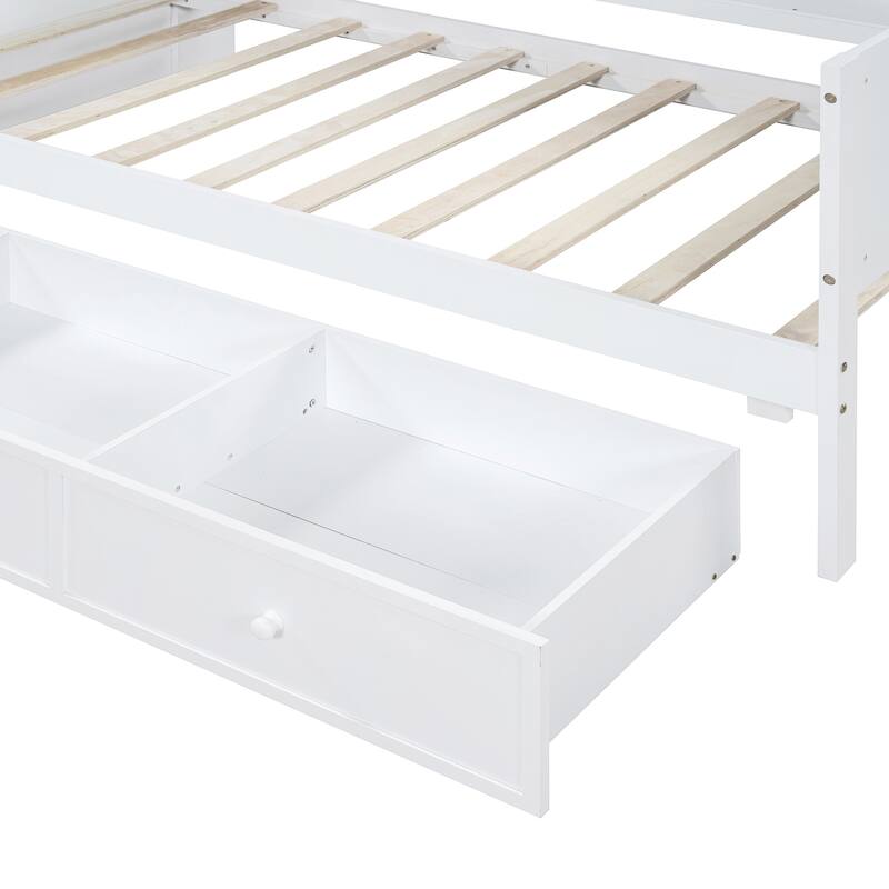 Twin Size Modern Wooden Daybed with Three Drawers, USB Ports, and Desk