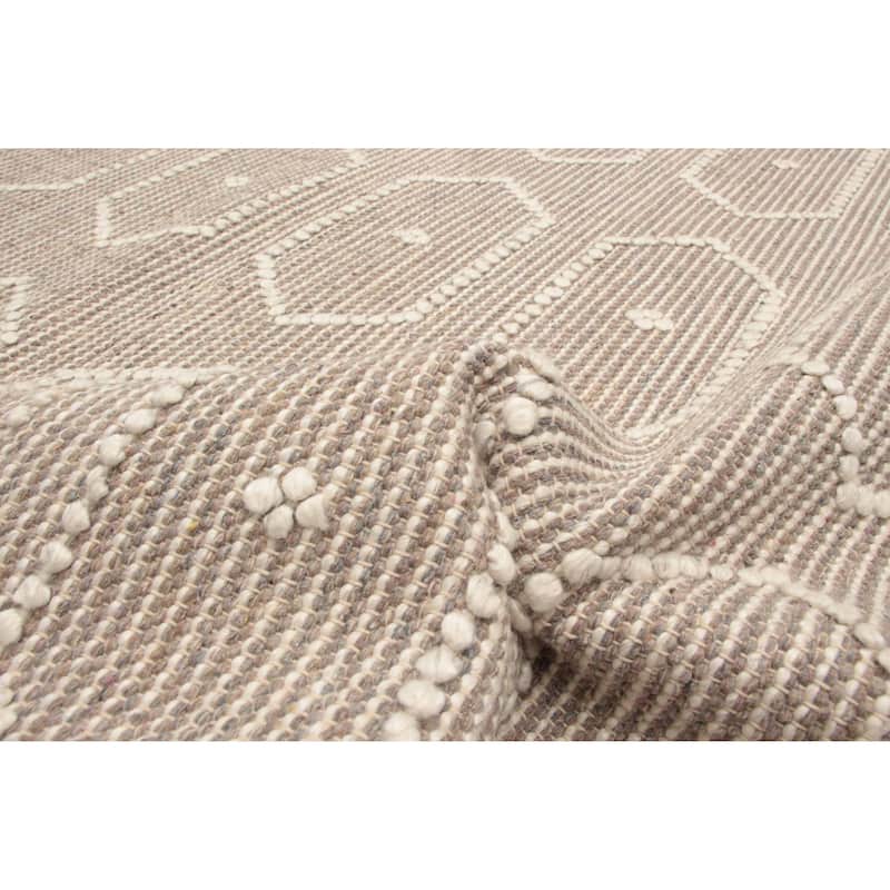 ECARPETGALLERY Braid weave Sienna Brown Wool Rug - 5'2 x 7'7