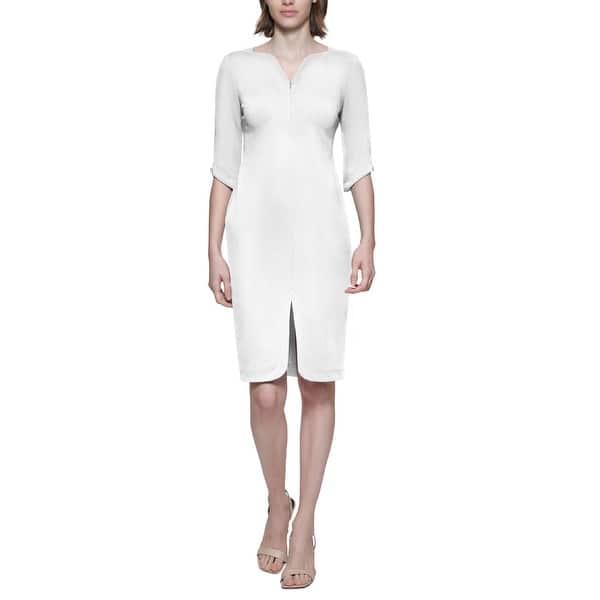 Calvin Klein Women's Sheath Dress White Size 4 - Bed Bath & Beyond -  40630894