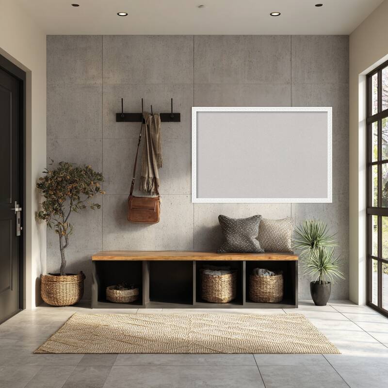 Bethany White Wood Framed Cork Board - Bulletin Board, Organization Board, Pin Board